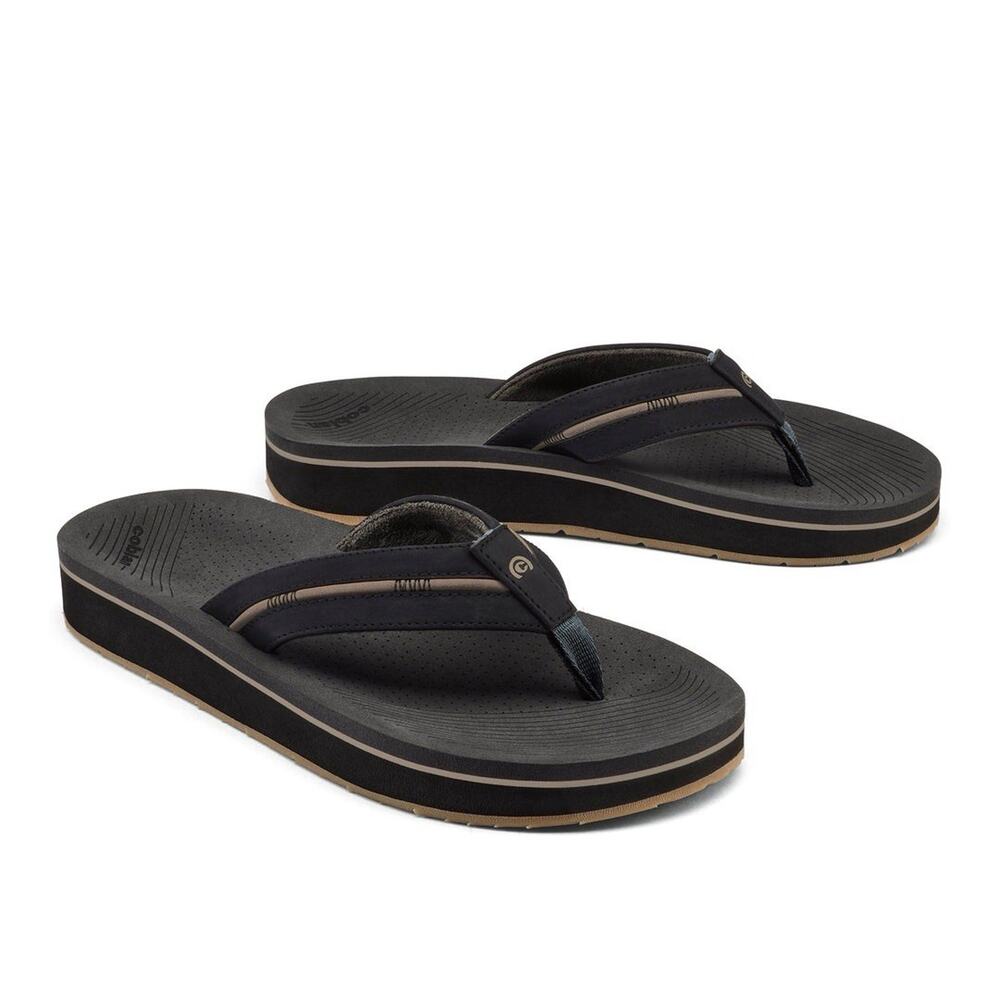 COBIAN Men's Ponto Rise Black Arch Support Sandals (PTR24-001-08) Size 8 US EU40